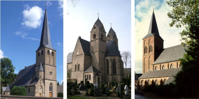 Kalkar, Die sehenswerten Kirchen in Hönnepel, Wissel und Grieth