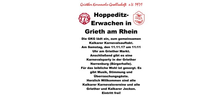 Kalkarer Hoppeditz-Erwachen in Grieth am Rhein